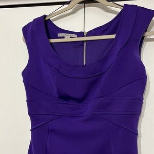 Ladies Maggy London purple sheath dress with bodice detail.  Size 6 Polyester.